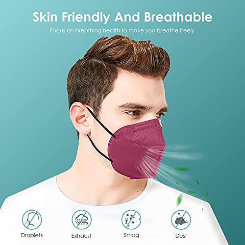 KKmier Mascarillas FFP2 Homologadas (30 Pack), Mascarillas ffp2 con Pendientes Elásticos y Clip Nariz Adaptable, Protección de 5 capas y Filtración de Partículas (EFP) ≥95% [Certificada CE 2163]