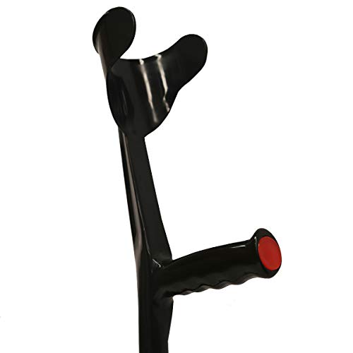 KMINA - Muletas Adulto (x2 uds), Muletas Adulto Regulables Aluminio, Muletas Ortopédicas, Muletas para Caminar, Muletas Ergonómicas, Muleta COMFORT (Color Negro).