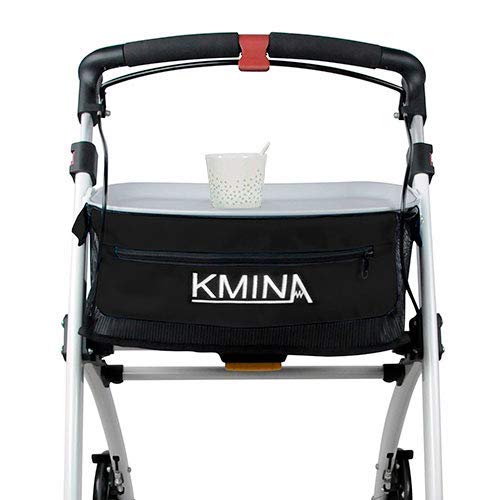 KMINA PRO - Andador para ancianos, Andadores para ancianos, Andadores adultos, Andador para ancianos 4 ruedas, Andador con frenos, Andador para mayores plegable, Negro.