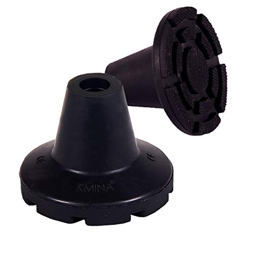 KMINA - Tacos muletas 19 mm, 18 mm y 17 mm (x2 uds), Conteras muletas, Virolas de goma para muletas, Conteras muletas antideslizantes, Tacos muletas redondos, Tacos para muletas antideslizantes