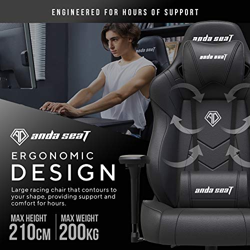 Koch Media Anda Seat Dark Demon Premium Gaming Chair Black, Metal, Negro, Large