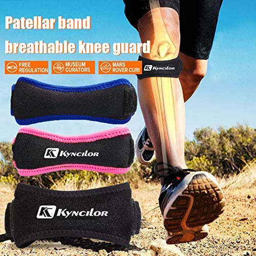 KongLyle Protector de Rodilla Cinturón Suave Rodillera Ajustable Transpirable Rótula Tendón Correa Protector Almohadilla de Apoyo - Negro