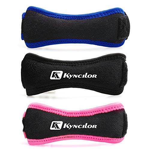 KongLyle Protector de Rodilla Cinturón Suave Rodillera Ajustable Transpirable Rótula Tendón Correa Protector Almohadilla de Apoyo - Negro