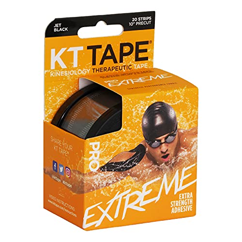 KT TAPE Pro 20 - Cinta de kinesiología precortada, Color Negro