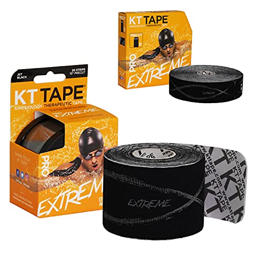 KT TAPE Pro 20 - Cinta de kinesiología precortada, Color Negro