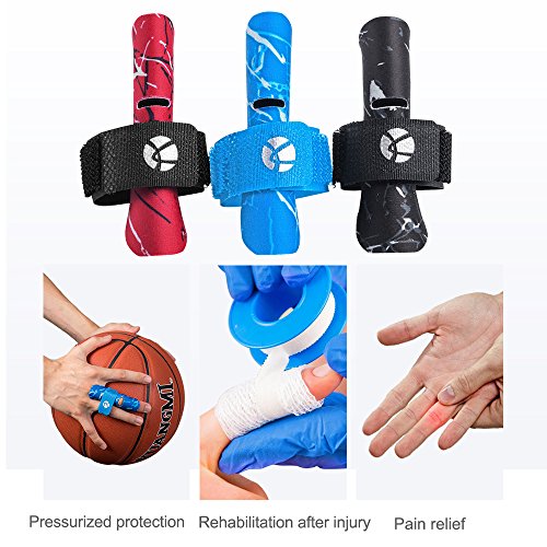 Kuangmi dedo manga soporte Protector dedo evita lesiones durante la practica deportiva 1 pieza,Red S/M