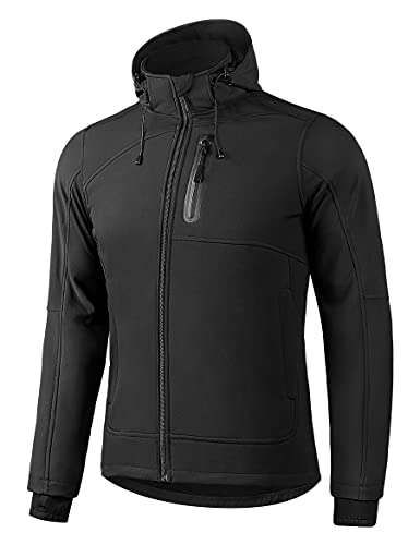 KUTOOK Chaqueta Cortavientos Hombre Chaqueta Softshell Invierno Impermeable con Capucha Extraíble para Trekking Senderismo Escalada Running Las Actividades Al Aire Libre y El Uso Cotidiano(S)