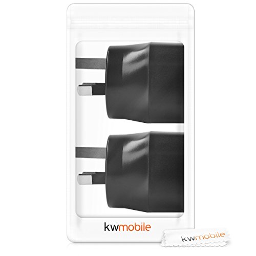 kwmobile 2X Adaptador de Viaje para Australia Tipo I - Adaptadores de Enchufe schuko - Conector para enchufes de Argentina Nueva Zelanda China - Negro