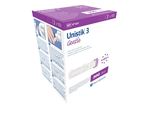 Lancetas de Seguridad Unistik® 3 Suave 100 uds - Medición Diabetes - Análisis de Glucosa