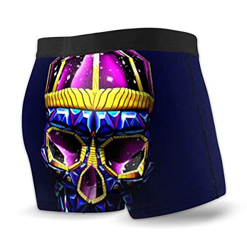 LAOLUCKY Robot Machine Mascarilla Calavera Hombre Calzoncillos Calzoncillos Todo Imprimir Ropa Interior Transpirable Tramo Tronco Negro