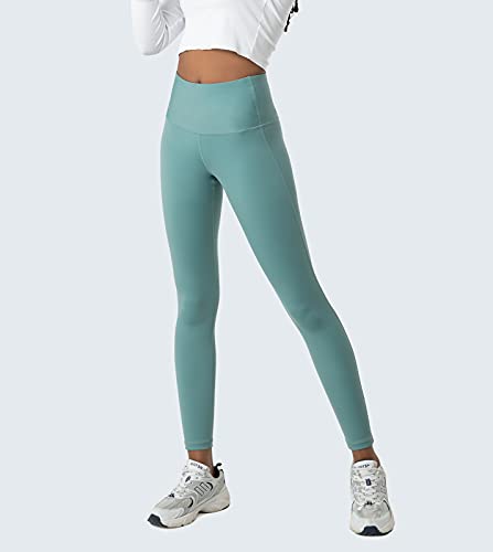 LAPASA Leggins Mujer Cintura Alta, Pantalón Deportivo Elástico, Mallas de Deporte Yoga, Leggings Largo Push Up L01A1 XS Verde