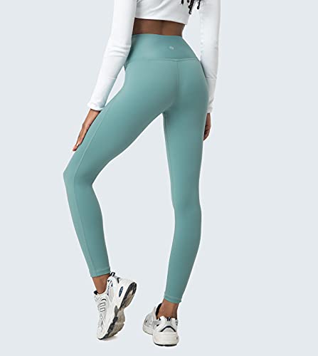 LAPASA Leggins Mujer Cintura Alta, Pantalón Deportivo Elástico, Mallas de Deporte Yoga, Leggings Largo Push Up L01A1 XS Verde