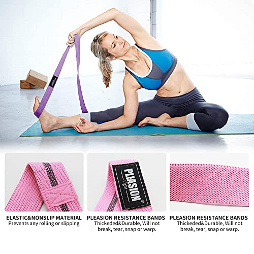 Larga Tela Bandas Elasticas Musculacion, 4pcs Pull Up Bandas de Resistencia Kit para Hombres/Mujeres, Cintas Gomas Elasticas Musculacion para Ejercicio, Pilate, Yoga, Gimnasio, Casa, Fitness, Crossfit