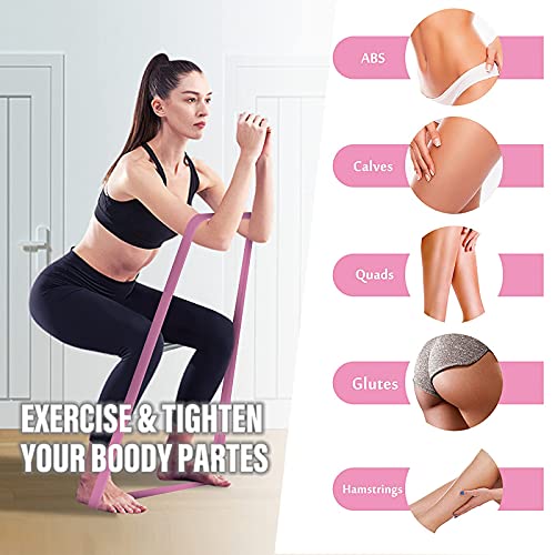 Larga Tela Bandas Elasticas Musculacion, 4pcs Pull Up Bandas de Resistencia Kit para Hombres/Mujeres, Cintas Gomas Elasticas Musculacion para Ejercicio, Pilate, Yoga, Gimnasio, Casa, Fitness, Crossfit