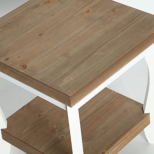 Lastdeco Mesa Auxiliar Decorativa. Mesita de Madera para Salon Comedor. Estantes Desmontables Almacenamiento. Mesa para Sofa, Mesa de Centro o Rinconera. Estilo Nordico. Color Blanco. 40 x 42 x 40 cm