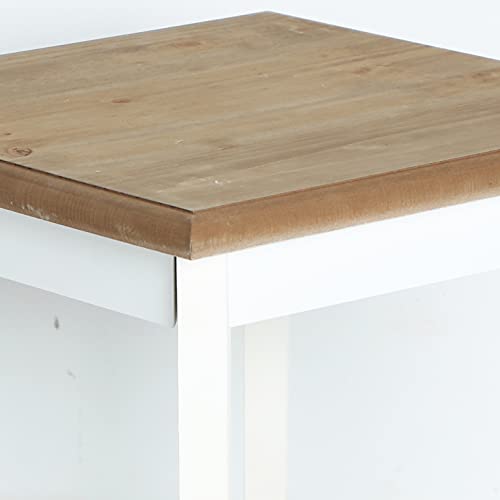 Lastdeco Mesa Auxiliar Decorativa. Mesita de Madera para Salon Comedor. Estantes Desmontables Almacenamiento. Mesa para Sofa, Mesa de Centro o Rinconera. Estilo Nordico. Color Blanco. 40 x 42 x 40 cm