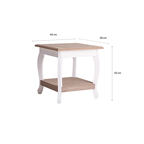 Lastdeco Mesa Auxiliar Decorativa. Mesita de Madera para Salon Comedor. Estantes Desmontables Almacenamiento. Mesa para Sofa, Mesa de Centro o Rinconera. Estilo Nordico. Color Blanco. 40 x 42 x 40 cm