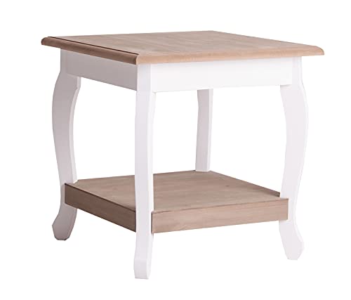 Lastdeco Mesa Auxiliar Decorativa. Mesita de Madera para Salon Comedor. Estantes Desmontables Almacenamiento. Mesa para Sofa, Mesa de Centro o Rinconera. Estilo Nordico. Color Blanco. 40 x 42 x 40 cm