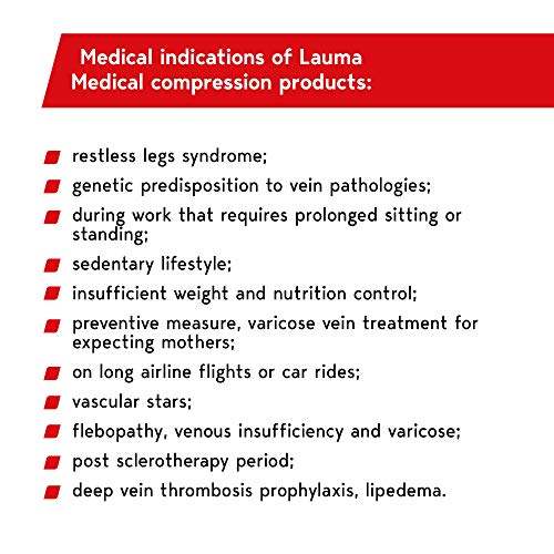 Lauma Medical, Medias de Compresión de 23-32 mmHg con Borde de Silicona Para Hombres y Mujeres, Calcetín Alto, con Punta Abierta, Clase 2.