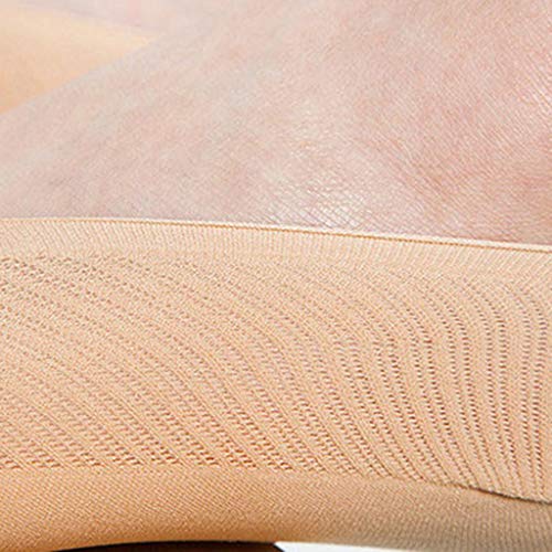 LauVery Calcetines ortopédicos de compresión para mujer, forro de corte ultra bajo con pestaña de gel transpirable (Beige)