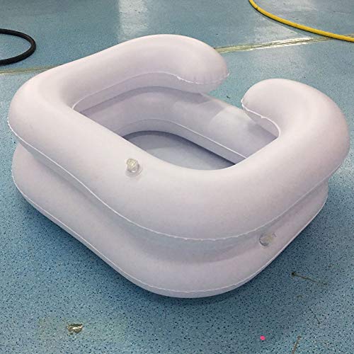 Lavabo inflable de PVC para el pelo, ducha portátil con tubo de drenaje, lavar el pelo en la cama para personas mayores, discapacitados, encuadernado con tubo de drenaje