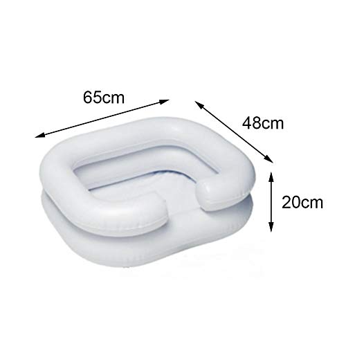 Lavabo inflable de PVC para el pelo, ducha portátil con tubo de drenaje, lavar el pelo en la cama para personas mayores, discapacitados, encuadernado con tubo de drenaje