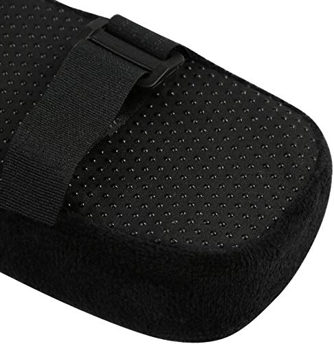 LEADSTAR Almohadilla para reposabrazos de Silla de Oficina, Cojín para Reposabrazos de Sillas con Correas Ajustables y Fondo Antideslizante, 25.5 × 8 × 3 cm - Negro (Juego de 2)