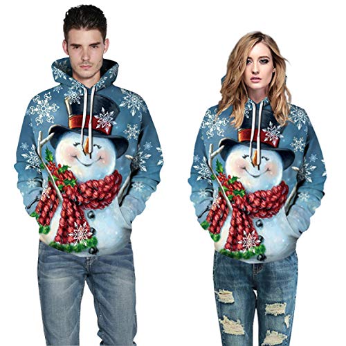 Leezeshaw sudadera con capucha para hombre, diseño de muñeco de nieve y elfo, talla S-5XL Snowman04 M