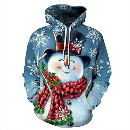 Leezeshaw sudadera con capucha para hombre, diseño de muñeco de nieve y elfo, talla S-5XL Snowman04 M