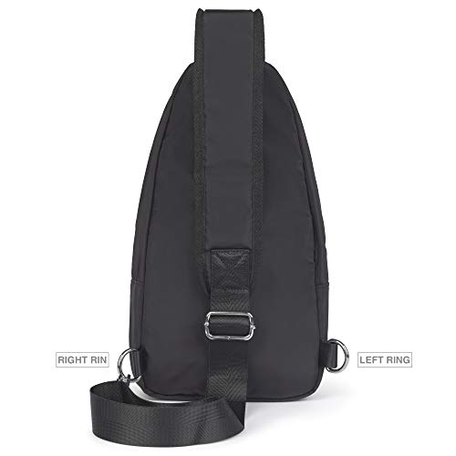 LEGENDGLOO SL Bolso hombre pecho mochila negra cruzada bolsa bandolera pequeña espaciosa senderismo ciclismo impermeable resistente 100% Nylon