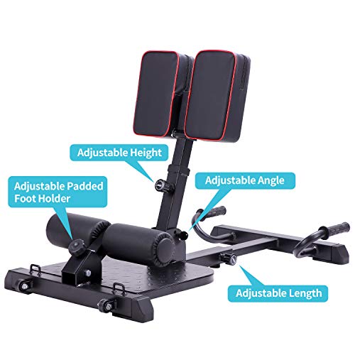 Leikefitness Deluxe - Banco multifunción para sentadillas en casa, gimnasio, estación de entrenamiento, máquina de ejercicio de piernas, color negro 8400