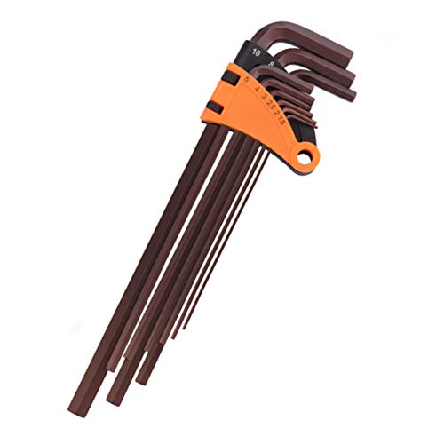 LEISHENT Llaves Allen Mango En T De Ayuda De Resistencia De Grado Industrial Llave Métrica De Acero S2 Modelo 1,5 mm - 10 mm, Juego De 9 Piezas,Style 1