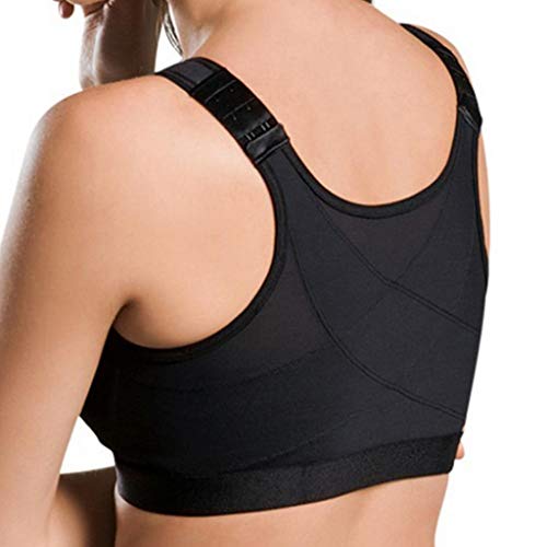 Lenfesh Nuevo Tallas Grandes Sin Aros Cómodo Deportes Transpirables Yoga Hebilla Frontal Sujetadores Mujeres Corrector de Postura de Alto Impacto Levante el Sujetador Ropa Interior