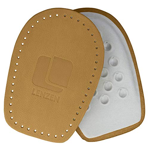 Lenzen 2 Pares Almohadillas de Cuero para el Talón I Plantillas Ortopédicas para Hombre y Mujer (44-46 EU)