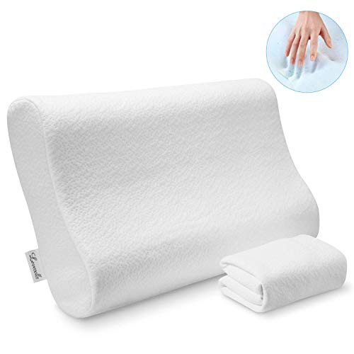 Levesolls Almohada Viscoelastica Almohada Espuma de Memoria con Altura Ajustable Almohada Cervicales con 2 Fundas