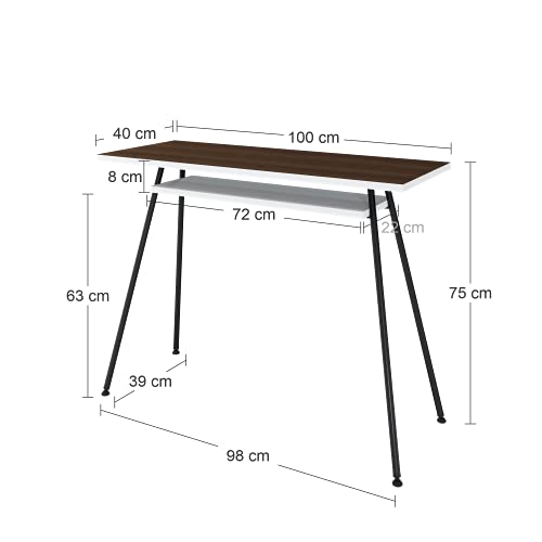 LEVIRA Escritorio, Mesa de Escritorio Kost Colors, 100 x 40 x 75 - Negro