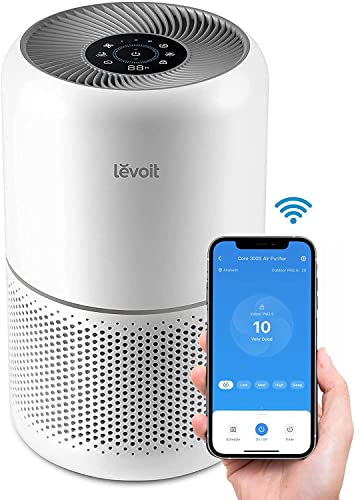 LEVOIT Purificador de Aire con Filtro HEPA H13, CADR 195m³/h a 41㎡, Compatible con Alexa y APP, Auto Modo Inteligente y 22dB Modo de Sueño, Elimina 99,97% de Alergia Polen Ácaros Humo Pelo de Mascota