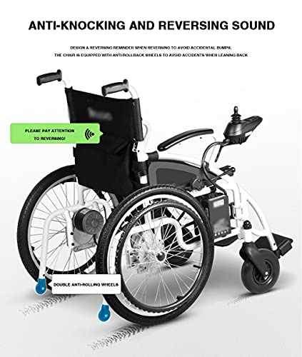 LFLLFLLFL Scooter De Silla De Ruedas Eléctrica Plegable Liviana Inteligente Portátil, Modo De Doble Fibra De La Linterna De Doble Motor 250W, Marco De Acero Al Carbono Espesado, Ruedas Grandes