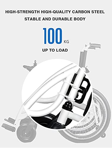 LFLLFLLFL Scooter De Silla De Ruedas Eléctrica Plegable Liviana Inteligente Portátil, Modo De Doble Fibra De La Linterna De Doble Motor 250W, Marco De Acero Al Carbono Espesado, Ruedas Grandes