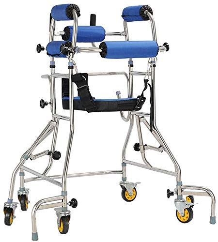 LHQ-HQ Silla de Ruedas for Adultos de Edad Avanzada Walker Walker Rehabilitación Equipo de Entrenamiento de los Miembros Inferiores Asistida Caminar Camino bipedestador, Anti-Posterior, Anti-vuelco