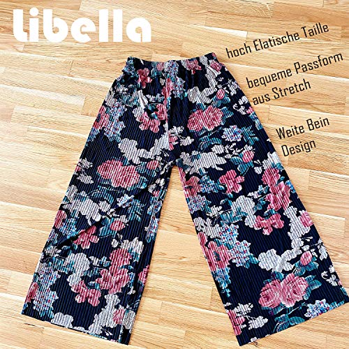 Libella Mujeres Tallas Grandes Llanura Abocinado Palazzo Anchos Pierna Pantalones Pantalones Holgados para Mujer Negro Modelo B