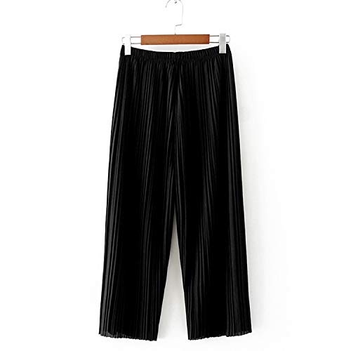 Libella Mujeres Tallas Grandes Llanura Abocinado Palazzo Anchos Pierna Pantalones Pantalones Holgados para Mujer Negro Modelo B