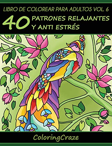 Libro de Colorear para Adultos Volumen 6: 40 Patrones Relajantes y Anti Estrés (Colección de Terapia Artística Anti Estrés)