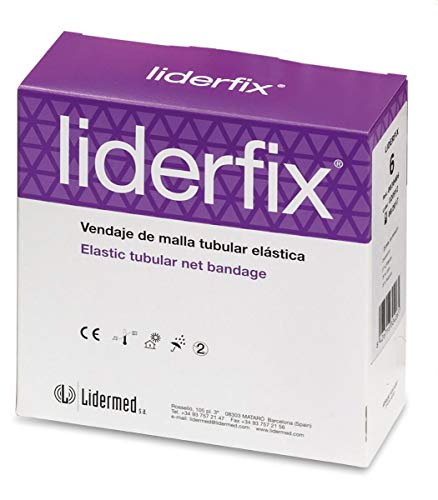 Liderfix nº 1 - Vendaje Tubular de Malla Elástica de Poliamida, libre de látex, para Dedos gruesos y manos - 1 rollo de 25 m. en tensión