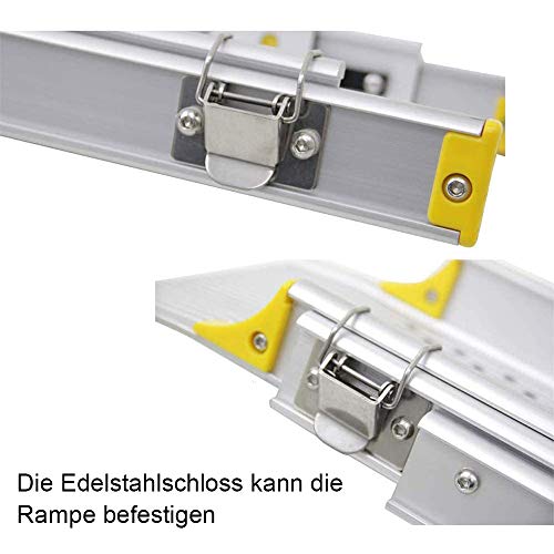 LIEKUMM 2 rampas de aluminio para silla de ruedas, rampas telescópicas ajustables de tres secciones para el hogar, rampa de carga portátil ligera para sillas de ruedas (MR107T-10) 300 x 22,6 cm