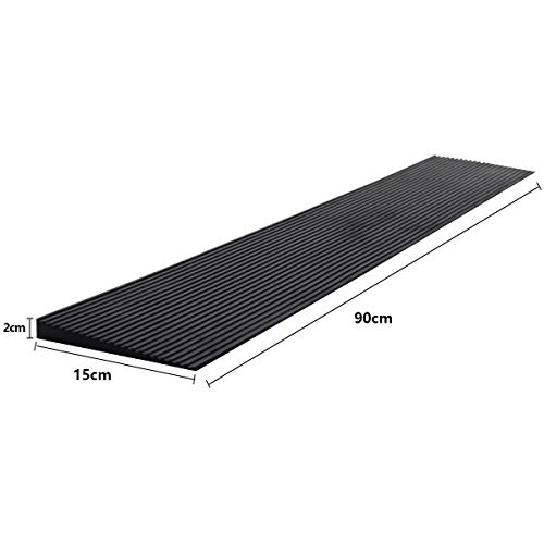 LIEKUMM Rampa de goma para sillas de ruedas, 2 cm de elevación, rampa de superficie antideslizante para umbrales de sillas de ruedas, aberturas de puertas y cuarto de baño (RTR90-2)