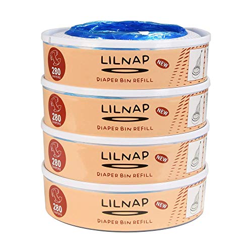 LILNAP - 4 Recambios compatible con el contenedor de pañales Angelcare - recarga multicapa con tratamiento EVOH antibacteriano (nuevo modelo)