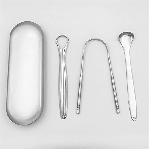 Limpiador de raspador de Lengua para Adultos de Grado quirúrgico de Acero Inoxidable Lengua de Metal Cepillo Kit Dental Eliminar el Mal Aliento (Color : 1pc U Shape Scraper)