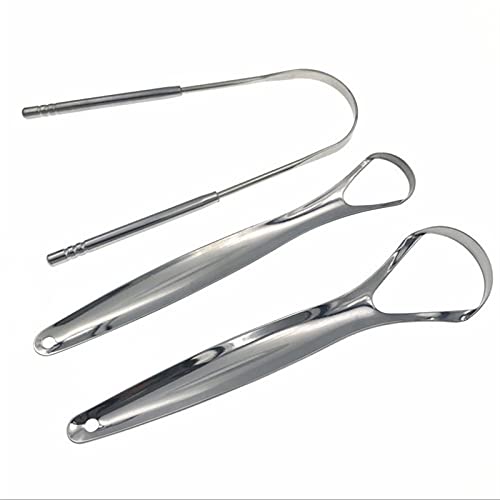 Limpiador de raspador de Lengua para Adultos de Grado quirúrgico de Acero Inoxidable Lengua de Metal Cepillo Kit Dental Eliminar el Mal Aliento (Color : 1pc U Shape Scraper)