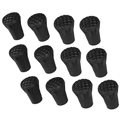 Linian Trekking Bastones de Senderismo de Goma, 12pcs Reemplazo De Bastón De Senderismo Punta De Paseo Flexible para Bastones De Trekking De Senderismo